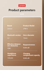 Lenovo LP40 II Bluetooth 5.3 Vezeték Nélküli Fülhallgató Töltőtokkal