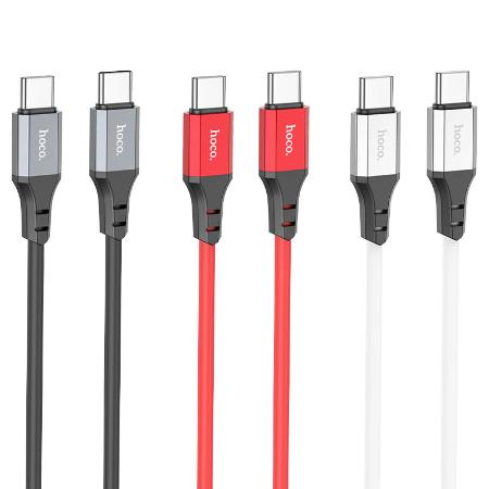 Hoco. X86 Szilikon Gyorstöltő Adatkábel USB C - USB C típusú csatlakozóval