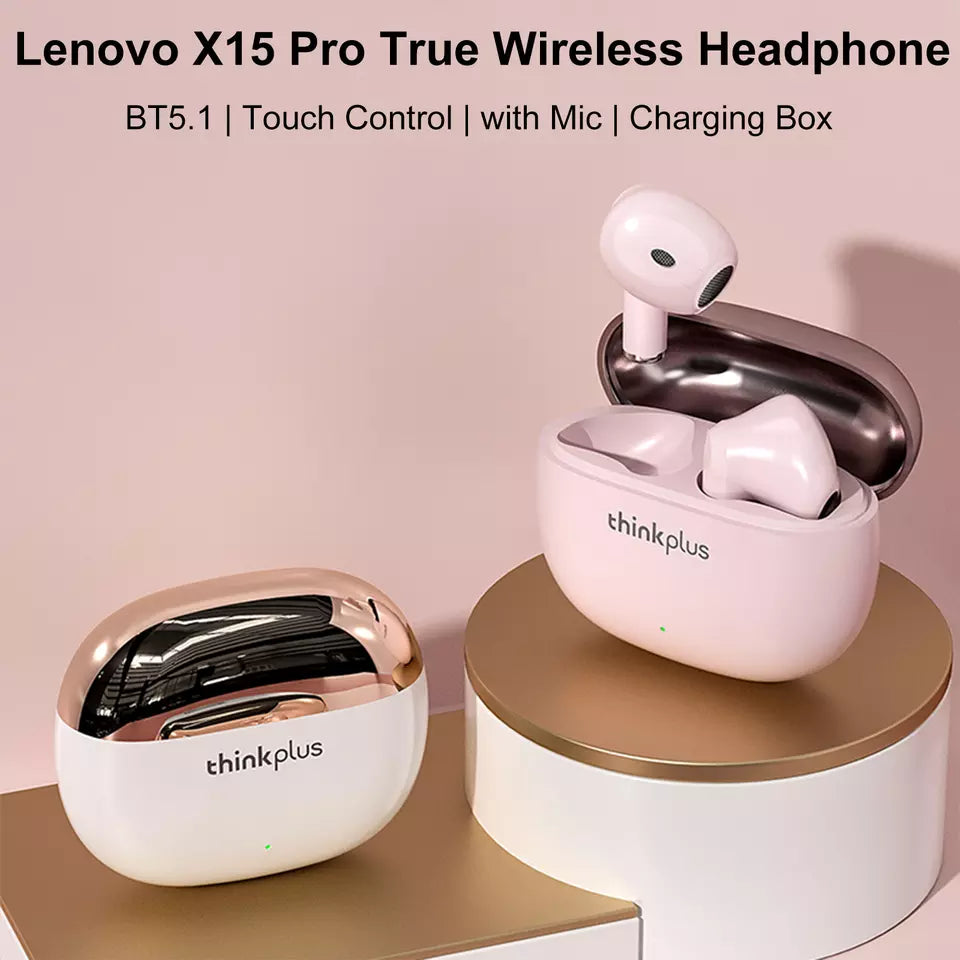 Lenovo X15 Pro Bluetooth 5.1 Vezeték Nélküli Fülhallgató Töltőtokkal